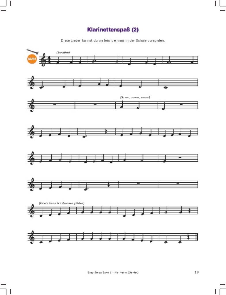 Easy Steps [D] Klarinette (Oehler) Band 1